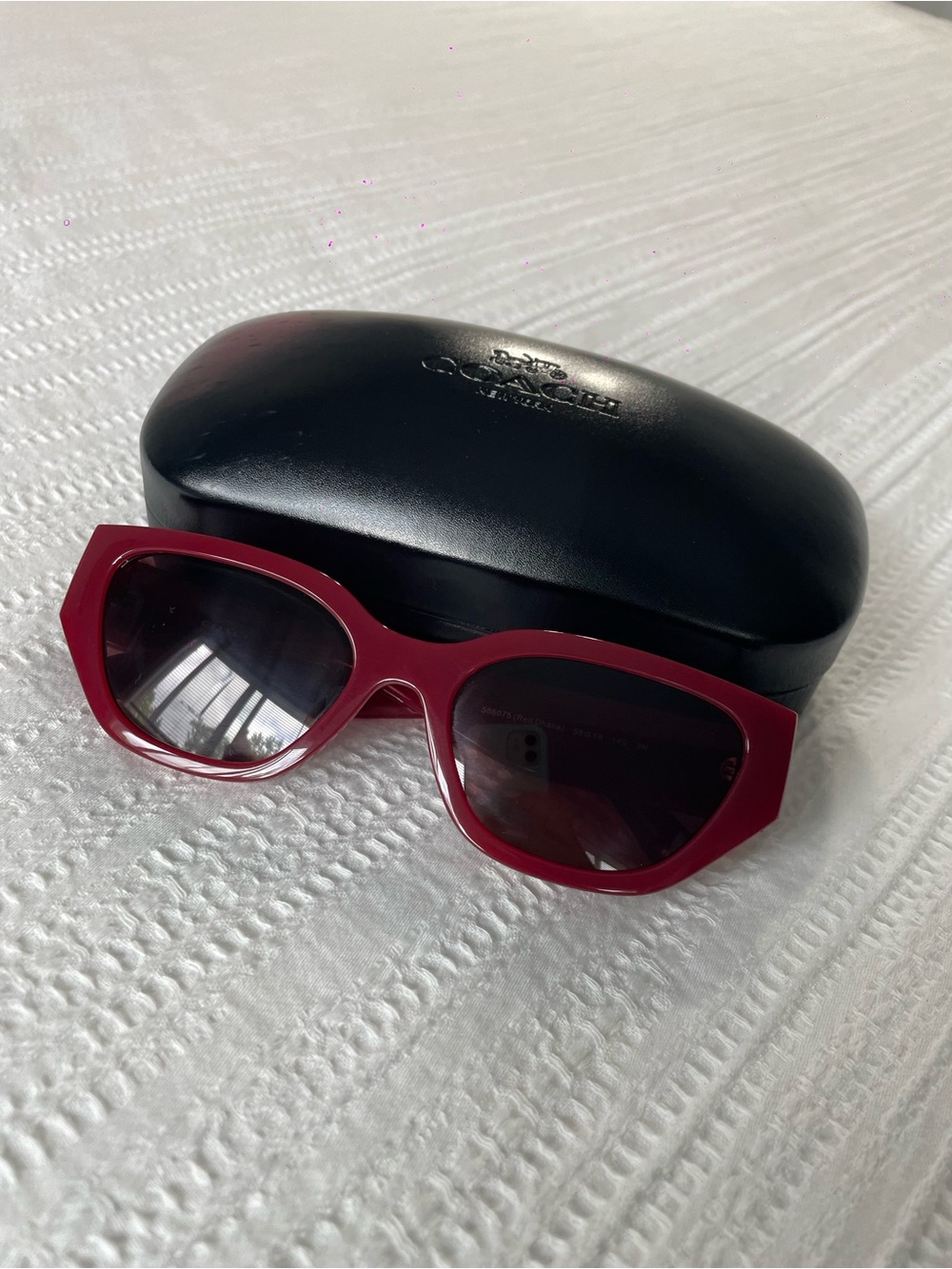 Coach Women's Burgundy Oversized Cat-Eye Sunglasses